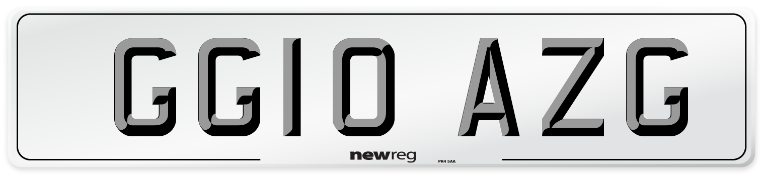 GG10 AZG Number Plate from New Reg